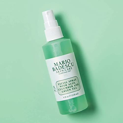 Mario Badescu Facial Spray with Aloe, Cucumber and Green Tea for All Skin Types | Face Mist that Hydrates and Invigorates | 4 FL OZ