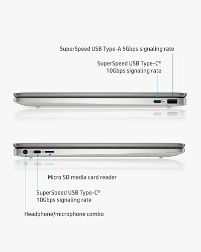 HP Chromebook 14a Laptop, AMD 3015Ce Processor, 4 GB RAM, 32 GB eMMC Storage, 14-inch HD Touchscreen, Google Chrome OS, Anti-glare Screen, Long-Battery Life (14a-nd0040nr, 2021, Mineral Silver)
