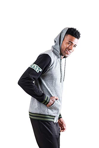 NBA Milwaukee Bucks Mens Men's Full Zip Fleece Hoodie Letterman Varsity Jackett, Team Color, M