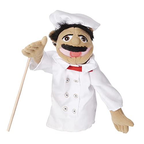 Melissa and Doug Chef Puppet (Al Dente) with Detachable Wooden Rod - Pretend Play Chef Puppet Chef Pepe
