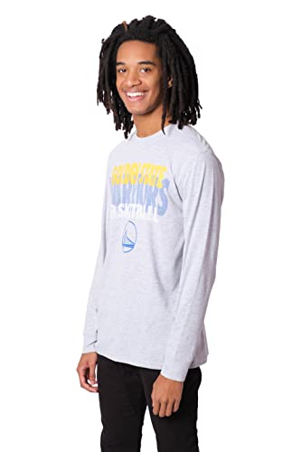Ultra Game NBA Golden State Warriors Mens Supreme Long Sleeve Pullover Tee Shirt, Heather Gray, Large