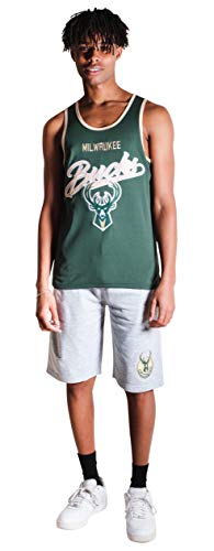 Ultra Game NBA Milwaukee Bucks Mens Jersey Tank Top Mesh Sleeveless Muscle T-Shirt, Team Color, X-Large