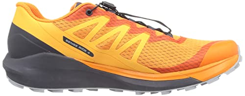 Salomon Sense Ride 4 Trail Running Shoes for Men, Vibrant Orange/Ebony/Quarry, 10