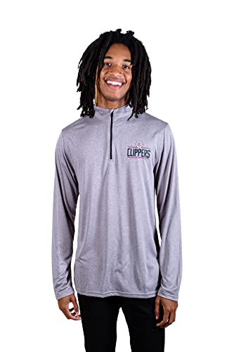 Ultra Game NBA Men's Quarter Zip Long Sleeve Pullover T-Shirt