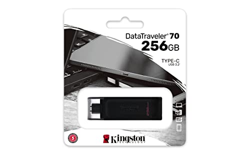 Kingston DataTraveler 70 256GB USB-C Flash Drive | USB 3.2 Gen 1 | DT70/256GB