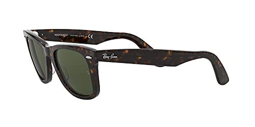 Ray-Ban RB2140 Original Wayfarer Square Sunglasses, Tortoise/G-15 Green, 54 mm