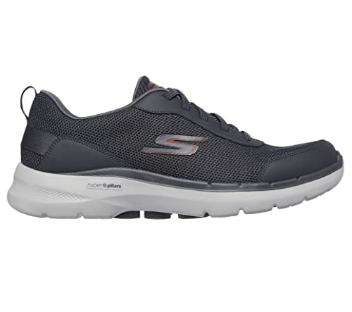 Skechers Men's Gowalk 6-Athletic Workout Walking Shoes with Air Cooled Foam Sneakers, Charcoal 2, 8.5