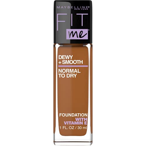 Maybelline Fit Me Dewy + Smooth SPF 18 Liquid Foundation Makeup, Mocha, 1 Count
