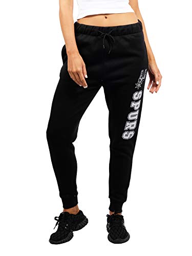 Ultra Game NBA San Antonio Spurs Womens Jogger Pants Active Basic Fleece Sweatpants , Black, Small