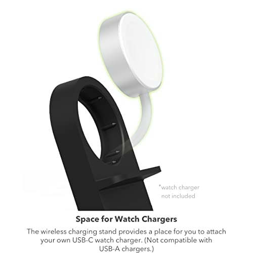 mophie Wireless Charging Stand+ Wireless Charging Stand and pad with USB-A Port. for AirPods, Apple Watch, iPhone, Samsung Galaxy, Qi-Enabled Devices