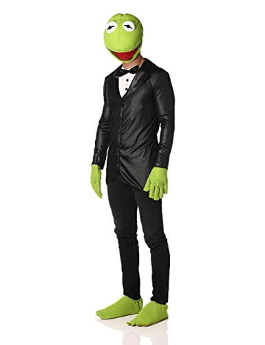 Disguise Men's Kermit Deluxe Adult Costume, Black/Green, X-Large