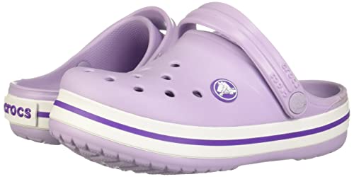 8 Toddler Crocs Unisex-Child Crocband Clogs (Todder Shoes), Lavender/Neon Purple