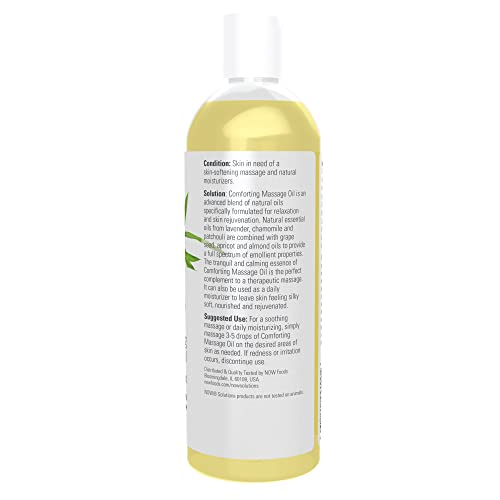 NOW Solutions, Comforting Massage Oil, Vitamin Infused Blend, Soothing and Nourishing, 16-Ounce