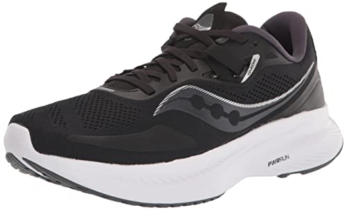 11 Saucony Men's Guide 15 Running Shoe, Black/White