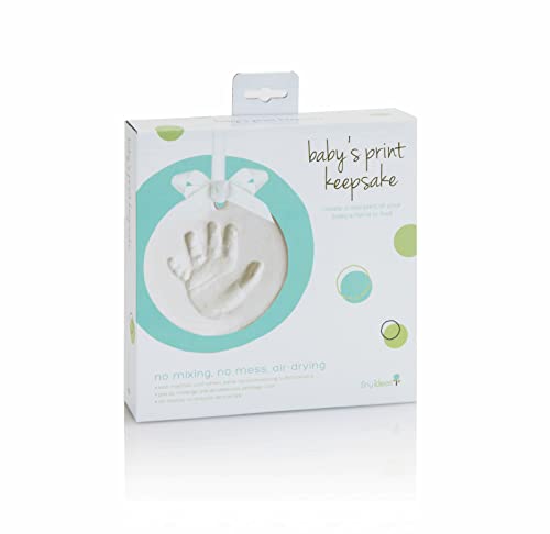 Tiny Ideas Baby Handprint or Footprint DIY Keepsake Ornament Kit, Nursery Décor, Creative Baby Gift, Addition to Baby Registry, White