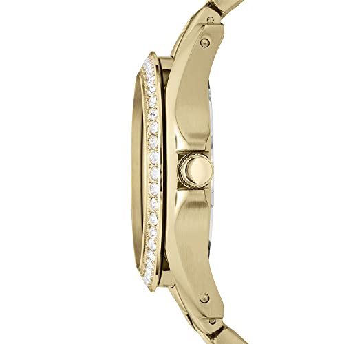Fossil Women's Riley Quartz Stainless Steel Multifunction Watch, Color: Gold Glitz (Model: ES3203)