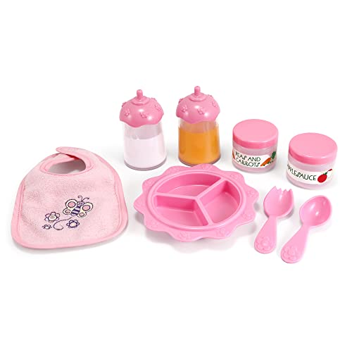 Melissa and Doug Mine to Love Time to Eat Doll Accessories Feeding Set (8 pcs) , Pink
