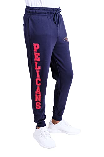 Ultra Game NBA Men's Super Soft Team Jogger Sweatpants, New Orleans Pelicans, Team Color, X-Large