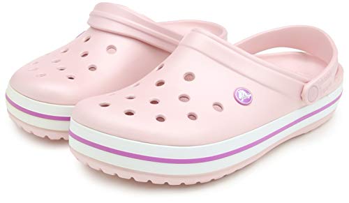 Crocs Unisex Crockband Clogs, Pearl Pink/Wild Orchid, 9 US Women