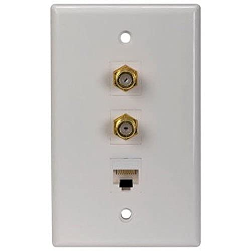 RCA Cat 5/6 Dual F Connector Wall Plate (TPH558R)