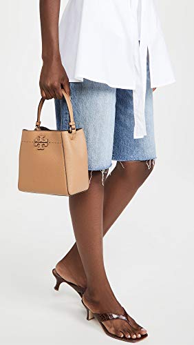 Tory Burch Women's Mcgraw Small Bucket Bag, Tiramisu, Tan, One Size