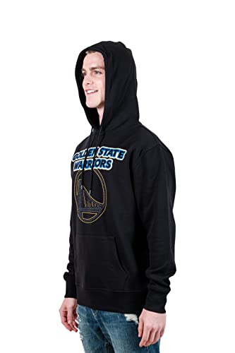Ultra Game NBA Golden State Warriors Mens Fleece Hoodie Pullover Sweatshirt Primo Metallic, Black, X-Large