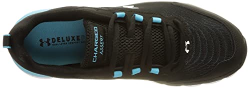 Under Armour Men's Charged Assert 9 Running Shoe, (009) Black/Blue Surf/White, 11