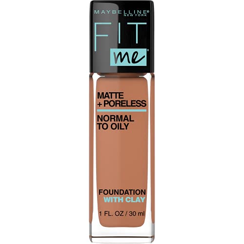Maybelline Fit Me Matte + Poreless Liquid Oil-Free Foundation Makeup, Spicy Brown, 1 fl; oz