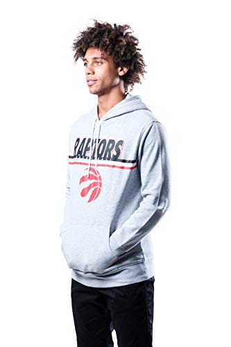 Ultra Game NBA Toronto Raptors Mens Fleece Hoodie Pullover Sweatshirt Out Of Bounds, Heather Gray, Small