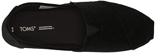TOMS Women's Alpargata Recycled Cotton Canvas” Loafer Flat, Black Floral, 9