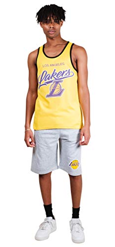 Ultra Game NBA Los Angeles Lakers Mens Jersey Tank Top Mesh Sleeveless Muscle T-Shirt, Team Color, X-Large