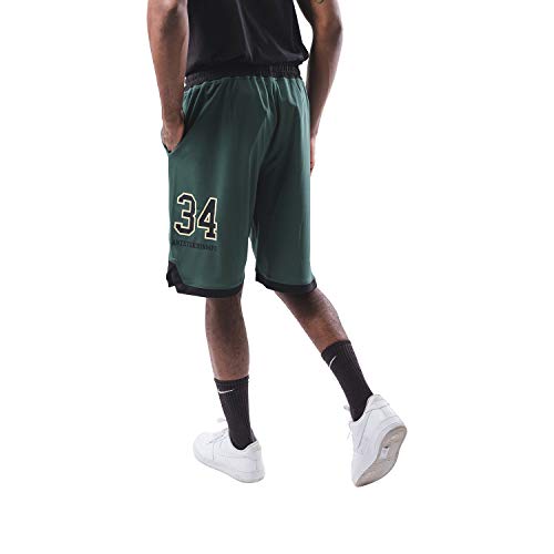 Ultra Game NBA Milwaukee Bucks - Giannis Antetokounmpo Mens Active Mesh Basketball Short, Team Color, X-Large