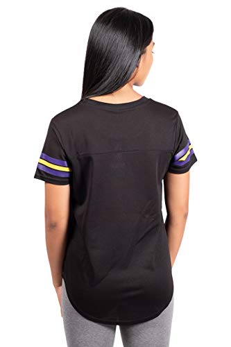 Ultra Game NBA Los Angeles Lakers Womens Soft Mesh Jersey Tee Shirt, Black, Large