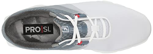 FootJoy Men's Pro|sl Sport Golf Shoe, White/Blue Fog, 12