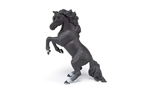 Papo - Hand-Painted - Figurine - Horses,Foals and Ponies - Black Reared Up Horse Figure-51522 - Collectible - for Children - Suitable for Boys and Girls - from 3 Years Old