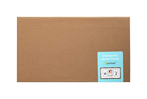 Pearhead My First Year Photo Moments Baby Picture Frame, Baby’s First Year Photo Frame, Newborn Handprint And Footprint Keepsake, Gender-Neutral Baby Milestone Nursery Décor, Wood