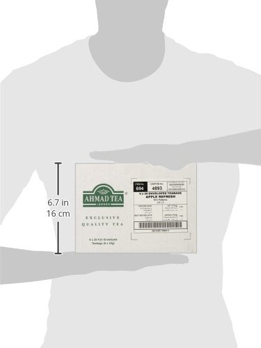 Ahmad Tea Black Tea, Apple Refresh Teabags, 20 ct (Pack of 6) - Caffeinated and Sugar-Free