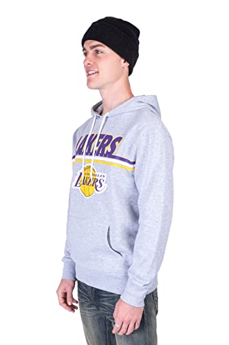 Ultra Game NBA Los Angeles Lakers Mens Fleece Hoodie Pullover Sweatshirt Out Of Bounds, Heather Gray, XX-Large