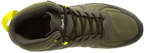 Jack Wolfskin Men's Woodland 2 Texapore MID M Hiking Shoe, Khaki/Green, 12