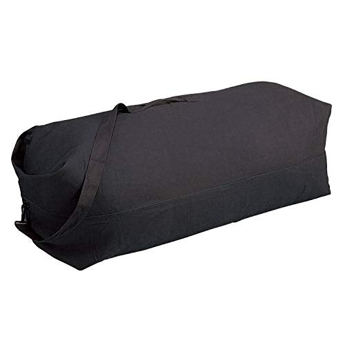 STANSPORT - Cotton Canvas Duffel Bag With Shoulder Strap For Travel and Storage Black, 36' X 10' X 10'