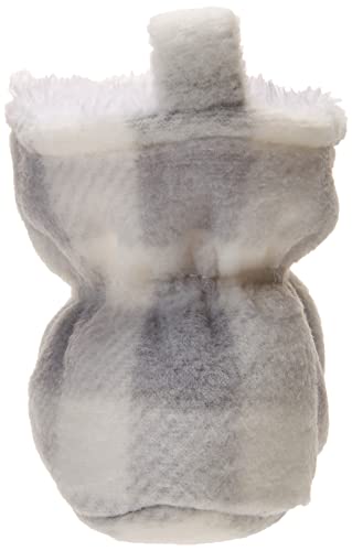 Hudson Baby Unisex Baby Cozy Fleece and Sherpa Booties Gray White Plaid, 12-18 Months