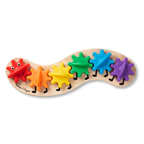 Melissa and Doug Rainbow Caterpillar Gear Toy With 6 Interchangeable Gears - For Toddlers And Babies