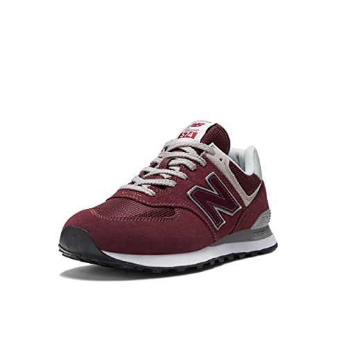 New Balance Men's 574 Core Sneaker, Burgundy/White, 9.5