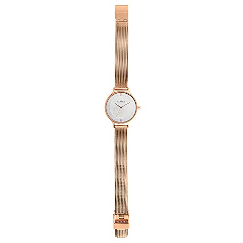 Skagen Women's Anita Quartz Analog Stainless Steel and Mesh Watch, Color: Rose Gold (Model: SKW2151)