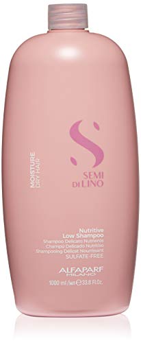 Alfaparf Milano Semi Di Lino Moisture Nutritive Sulfate Free Shampoo for Dry Hair - Paraben and Paraffin Free - Safe on Color Treated Hair - Professional Salon Quality, 33.8 Fl Oz