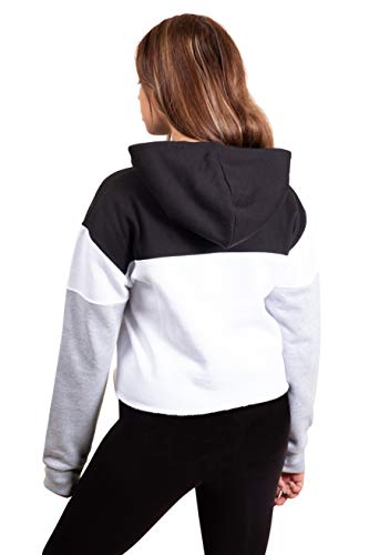 Ultra Game NBA San Antonio Spurs Womens Super Soft Fleece Crop Top Pullover Hoodie Sweatshirt, Black, Large