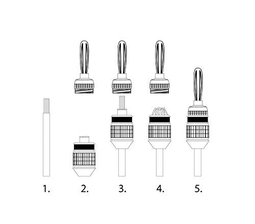 Sewell SW-29863-12 Deadbolt Banana Plugs 12-Pairs by, Gold Plated Speaker Plugs, Quick Connect