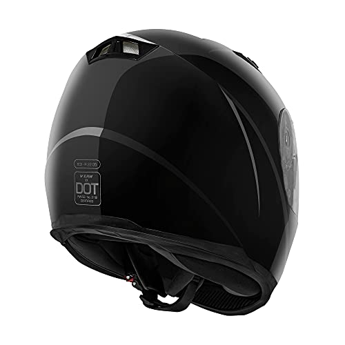 VCAN VX Lightweight Full Face Motorcycle Street Bike Helmet with Extra Tinted Visor DOT and ECE 22.05 Approved (Gloss Black, X-Large)