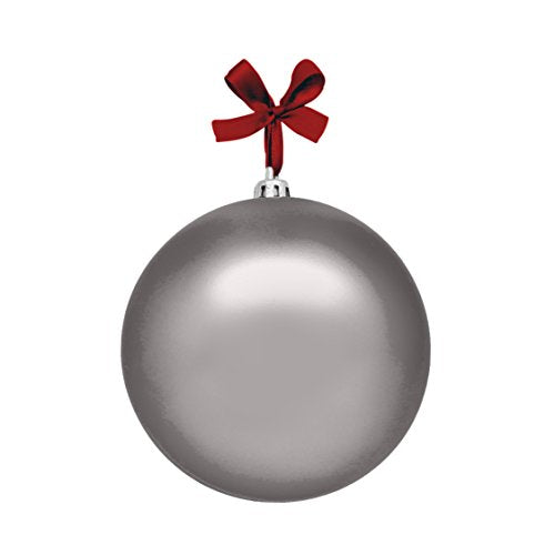 Tiny Ideas Baby's Print 1st Holiday Keepsake Ball Ornament with Included Paint for Handprint, DIY Christmas Ornament, Silver