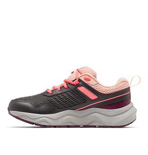 Columbia Women's Plateau Waterproof Hiking Shoe, Dark Grey/Neon Sunrise, 9.5